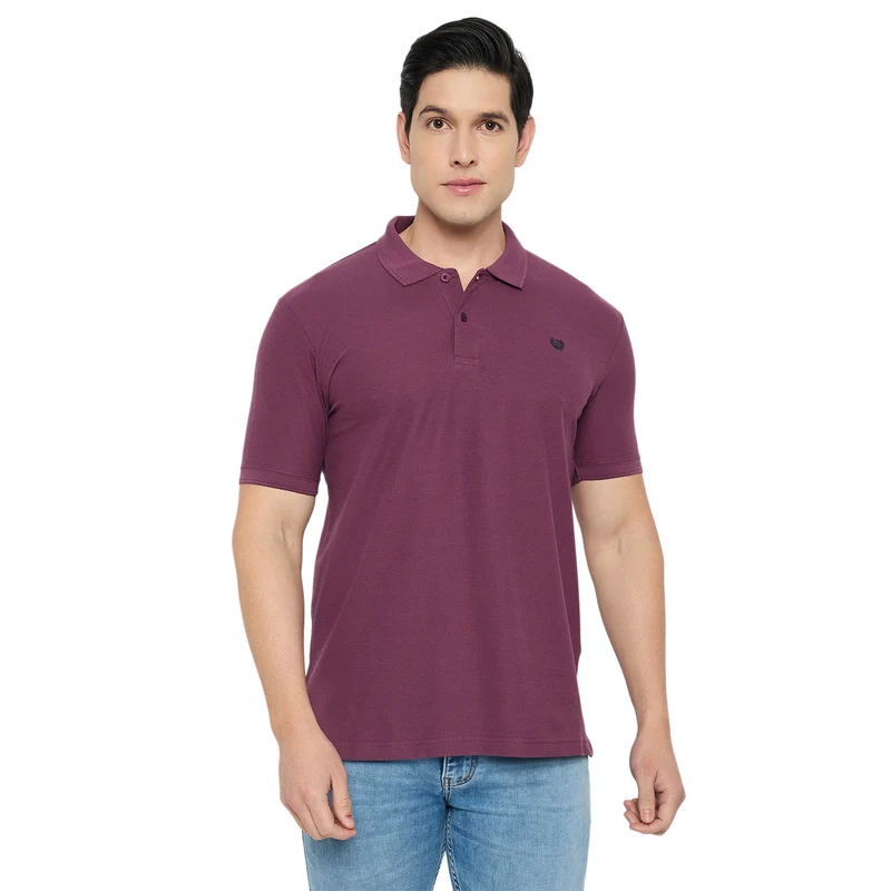 Duke Urban Men Half Sleeve Cotton T-shirt (ONSD21T) (More Colors) Plum / L / Solid