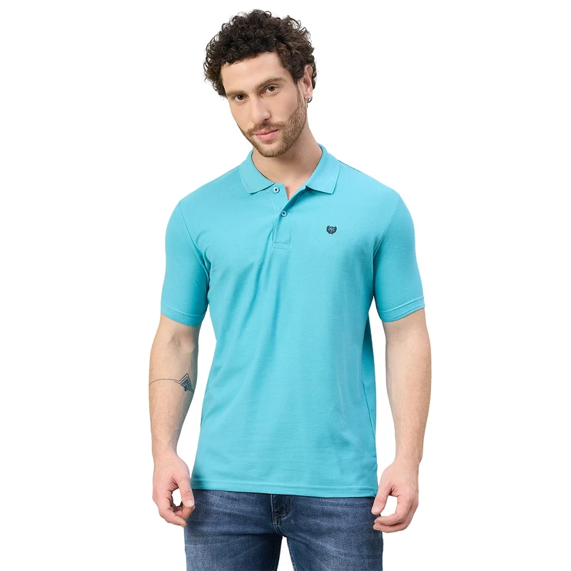 Duke Urban Men Half Sleeve Cotton T-shirt (ONSD21T) (More Colors) Ocean / L / Solid