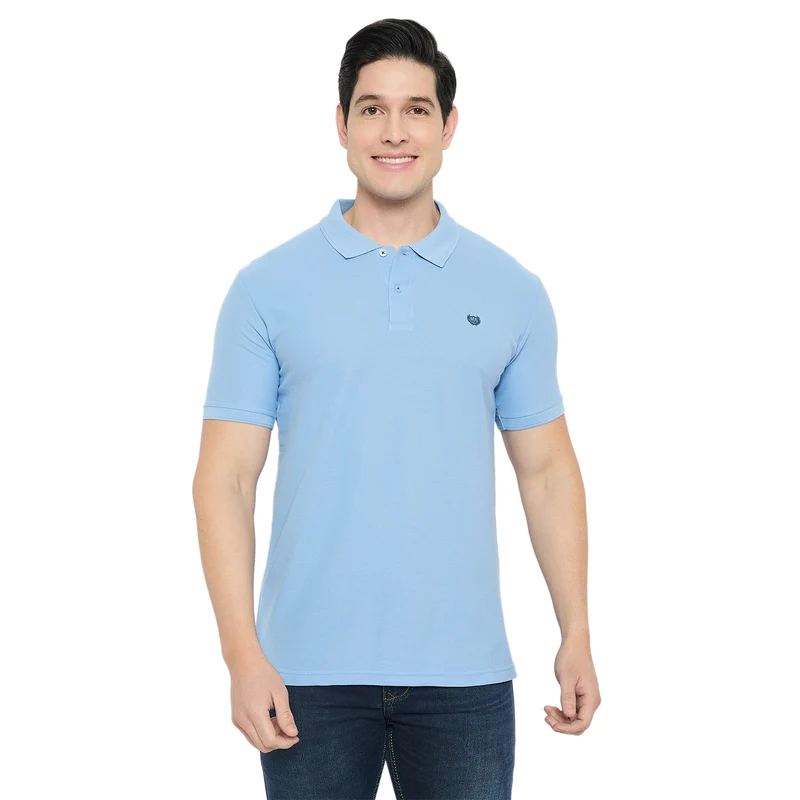 Duke Urban Men Half Sleeve Cotton T-shirt (ONSD21T) (More Colors) Sky / XL / Solid