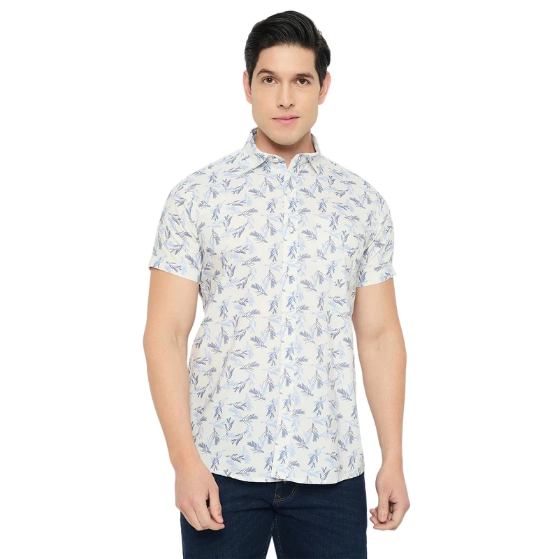 Duke Urban Men Half Sleeve Cotton Shirt (SDO4PRAH) Beige / XXL / Printed