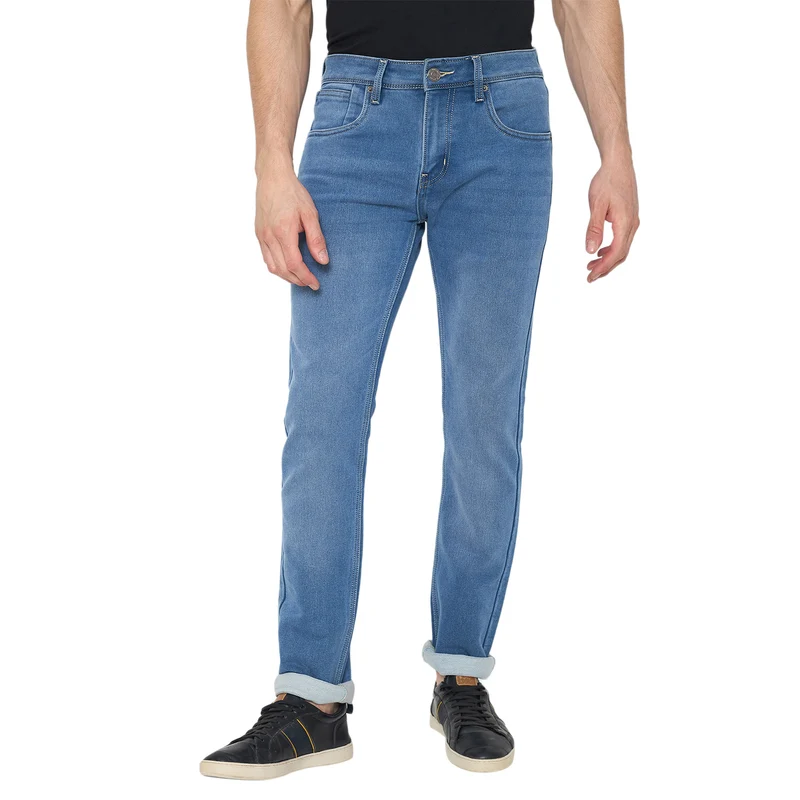 Duke Urban Men Narrow Bottom Stretchable Jeans (SDD5905N) Ice Blue / 36 / Washed