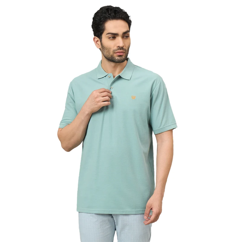 Duke Urban Men Half Sleeve Cotton Polo Tshirt (SD65) L / Pine / Solid