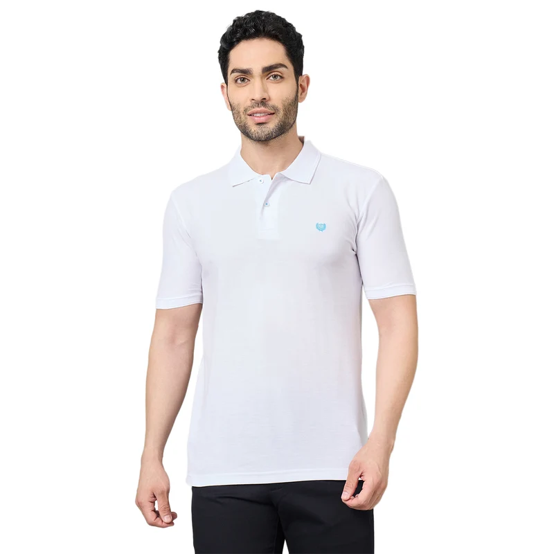Duke Urban Men Half Sleeve Cotton Polo Tshirt (SD65) M / White / Solid