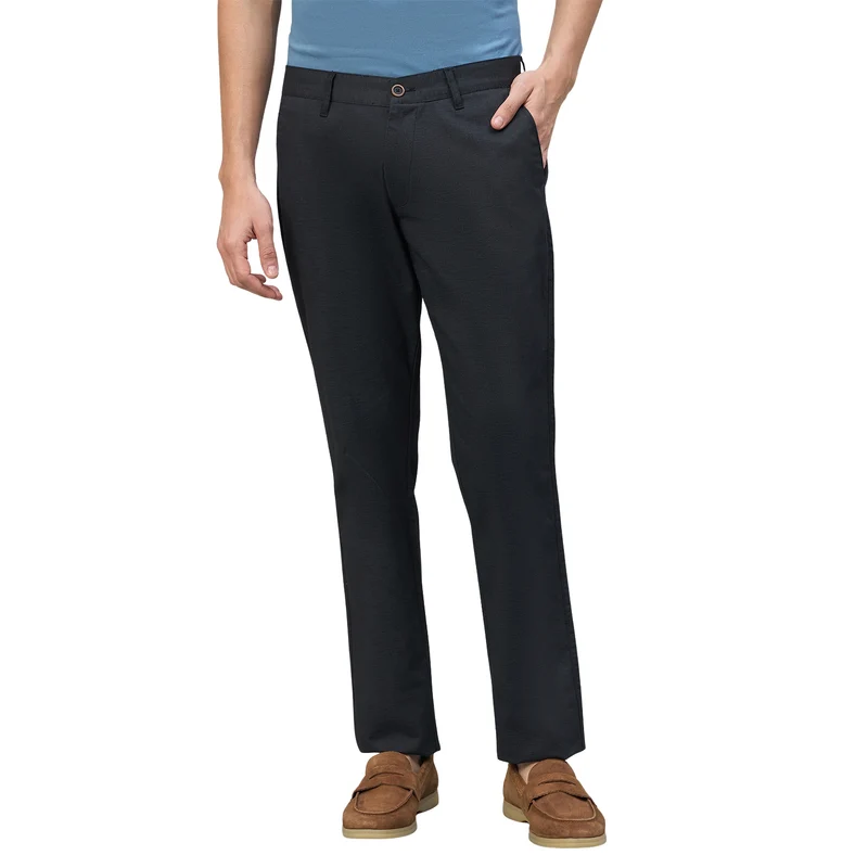 Duke Urban Men Flatfront Narrowfit Non-denim Casual Trouser (SDT4647) Charcoal / 38 / Solid