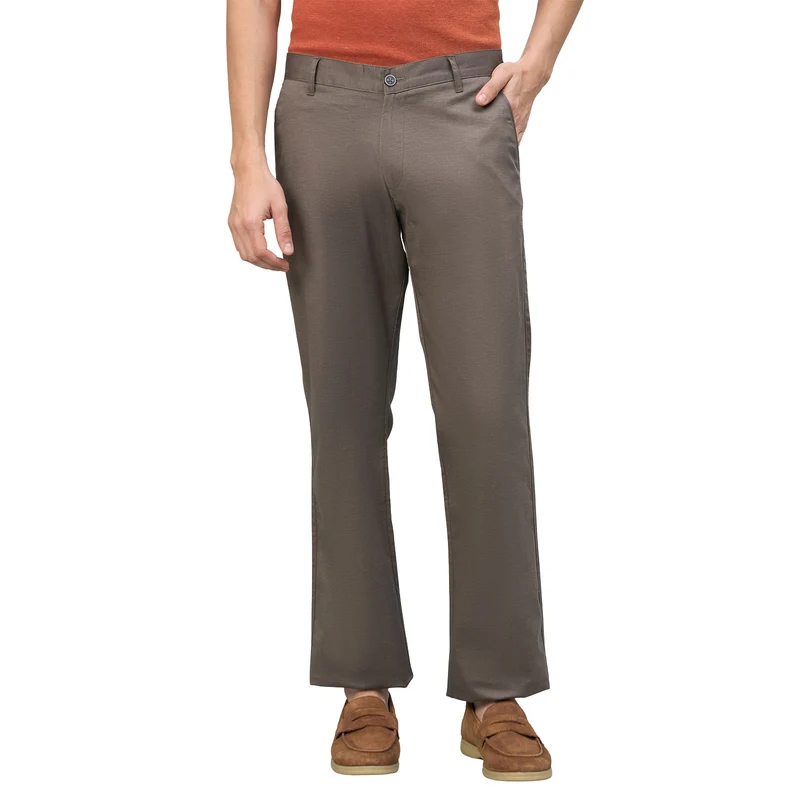Duke Urban Men Flatfront Narrowfit Non-denim Casual Trouser (SDT4647) Mouse / 38 / Solid