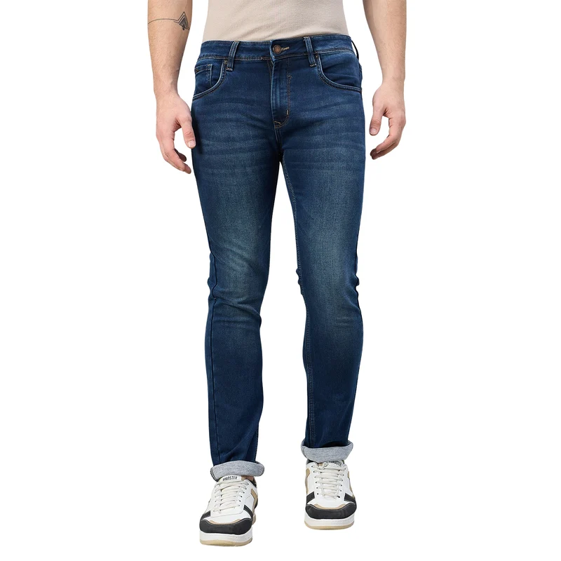Duke Men Comfort Fit Designer Jeans (SDD5929N) Medium Blue / 32 / Washed