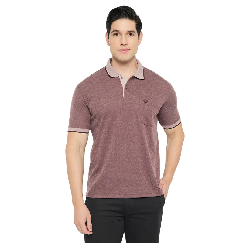 Duke Urban Men Half Sleeve Cotton Polo Tshirt (SD67) Plum / S / Solid