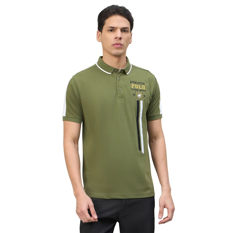 Duke Urban Men Solid Half Sleeve Slim fit Polo Tshirt (LF7552) Basil / L / Solid