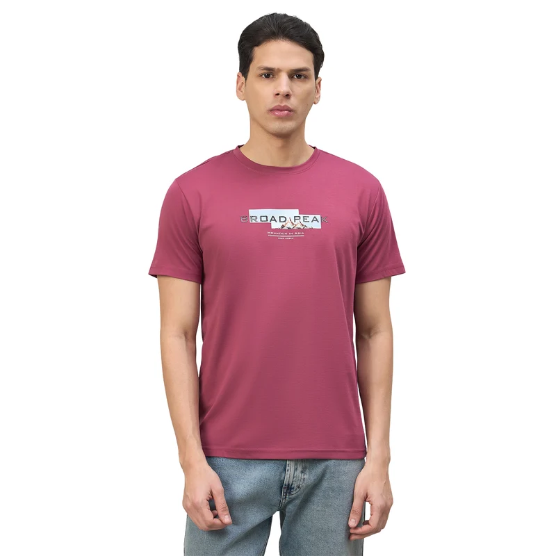 Duke Urban Men Solid Half Sleeve Round Neck Casual Tshirt (LF7524) Plum / XL / Solid