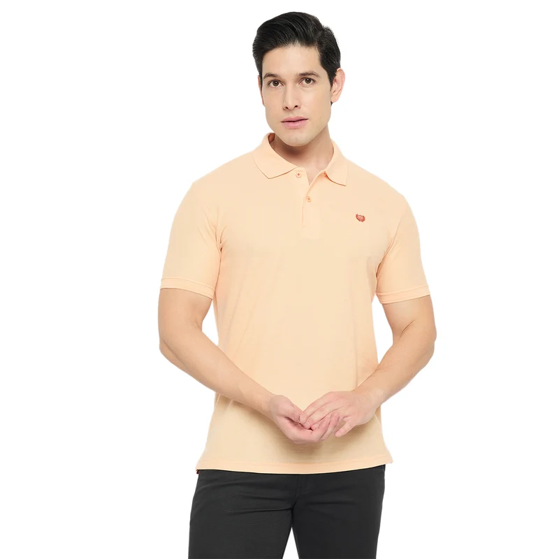 Duke Urban Men Half Sleeve Cotton Collared Tshirt (MSD65) Natural / S / Solid
