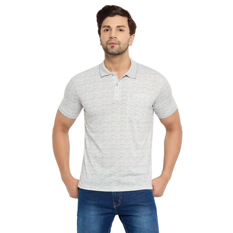 Duke Urban Men Half Sleeve Cotton T-shirt (LF7313) Grey / L / Printed