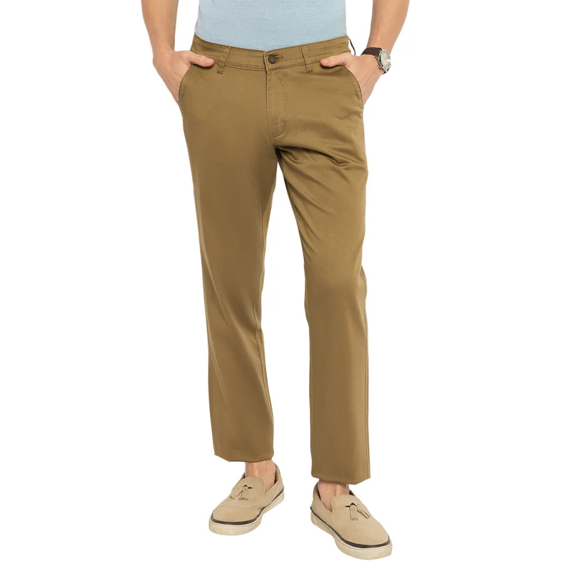 Duke Urban Men Cotton Chinos Trousers (SDT4627) Tan / 30 / Solid
