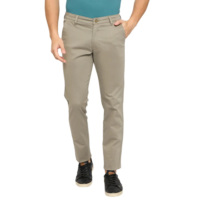 Duke Urban Men Flatfront Narrowfit Chinos Trousers (SDT4626) Beige / 38 / Solid