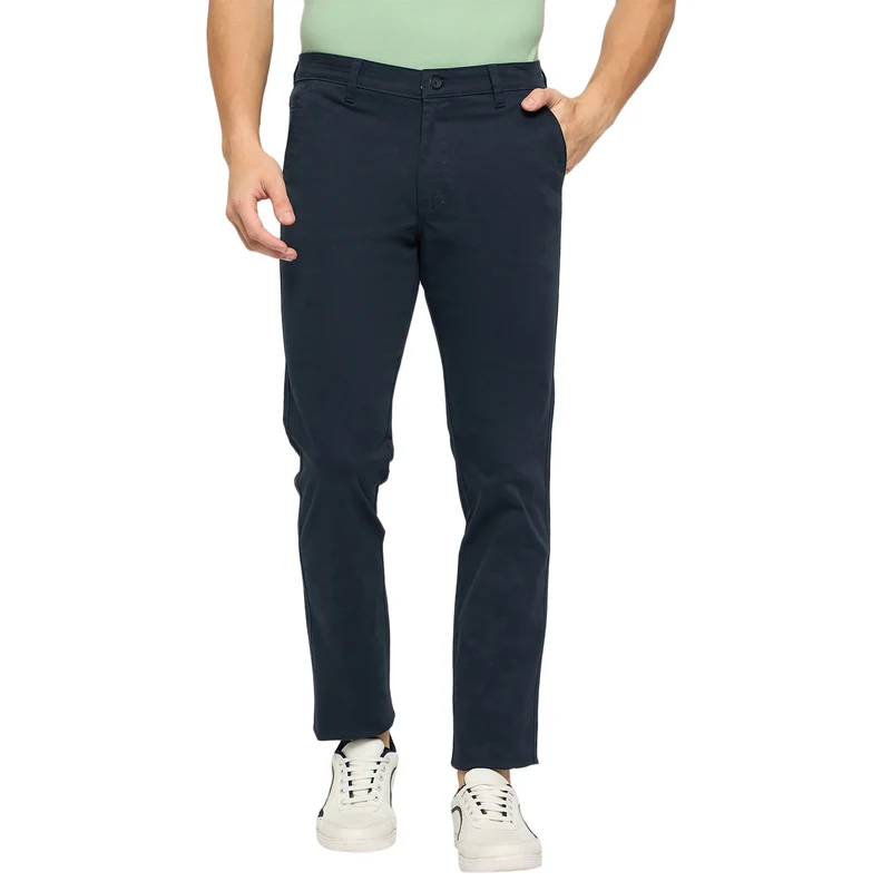 Duke Urban Men Flatfront Narrowfit Chinos Trousers (SDT4626) Navy / 32 / Solid