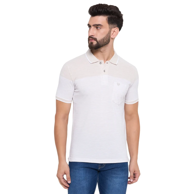 Duke Urban Men Half Sleeve Cotton Tshirt (LF7259) Cloud Mix / XXL / Self Design