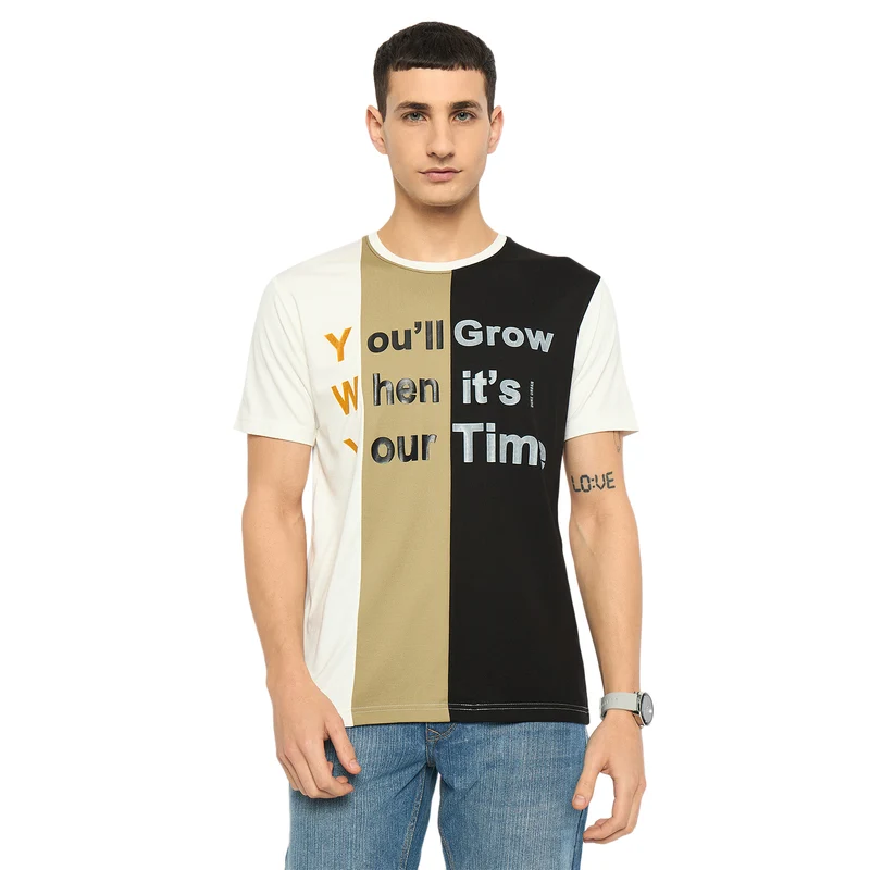 Duke Urban Men Half Sleeve Cotton Tshirt (LF7341) Black / S / Printed