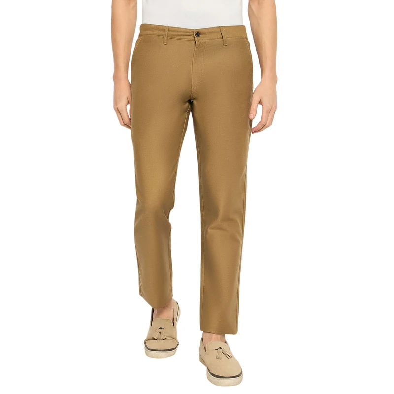 Duke Urban Men Cotton Chinos Trousers (SDT4614) Khaki / 34 / Solid