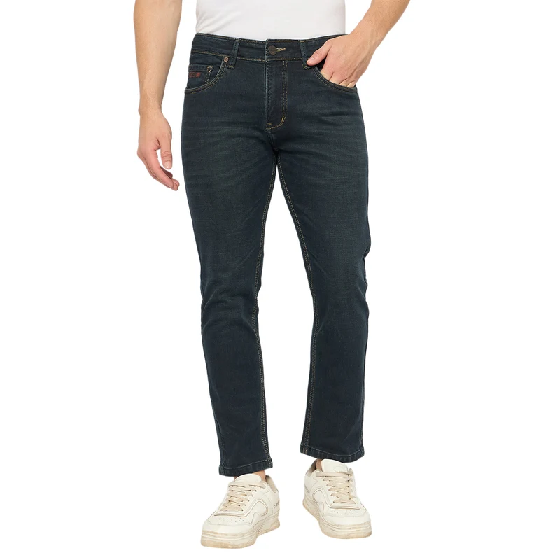 Duke Urban Men Ankle Length Stretchable Jeans (SDD5740A) Tint Green / 38 / Washed