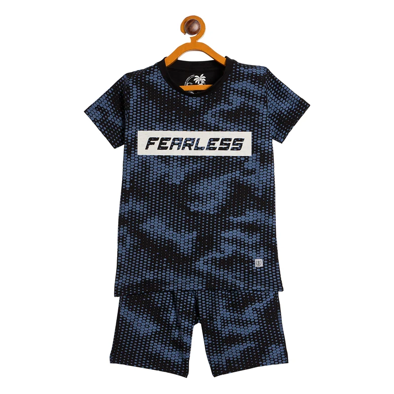 Duke Urban Boys Half Sleeve Tshirt & Bermuda Set (LF6041) Black / 30 / Printed