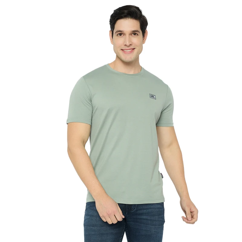 Duke Urban Men Half Sleeve Cotton Tshirt (LF7423) Pista / L / Solid
