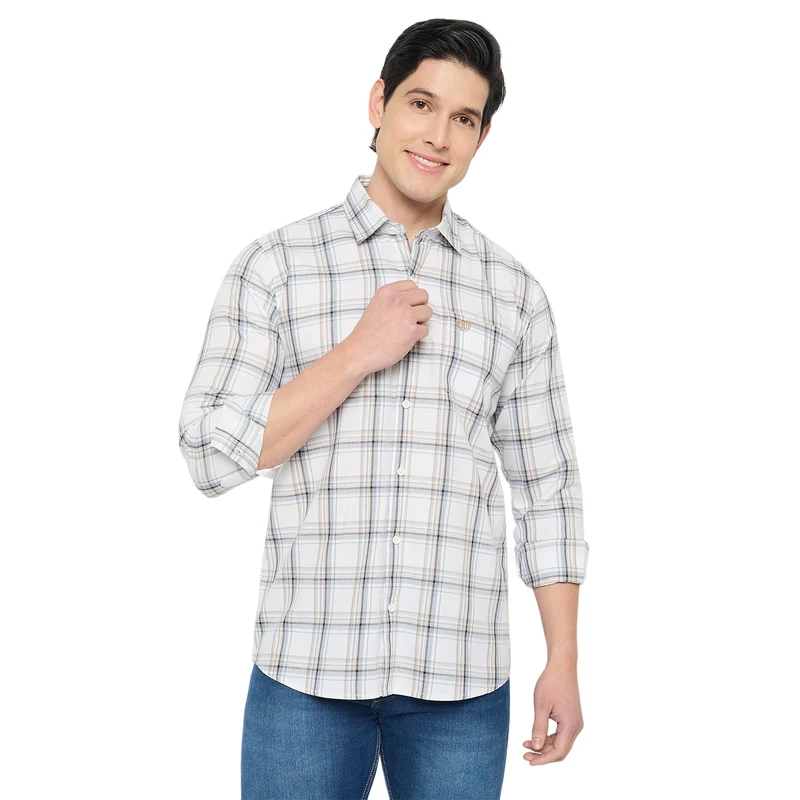 Duke Urban Men Full Sleeve Cotton Shirt (SDO6CHC) White / M / Checkered