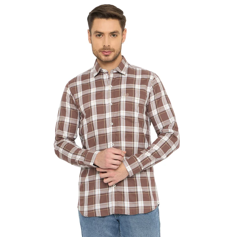 Duke Men Full Sleeve Cotton Shirt (SDO6CHB) Brown / L / Checkered