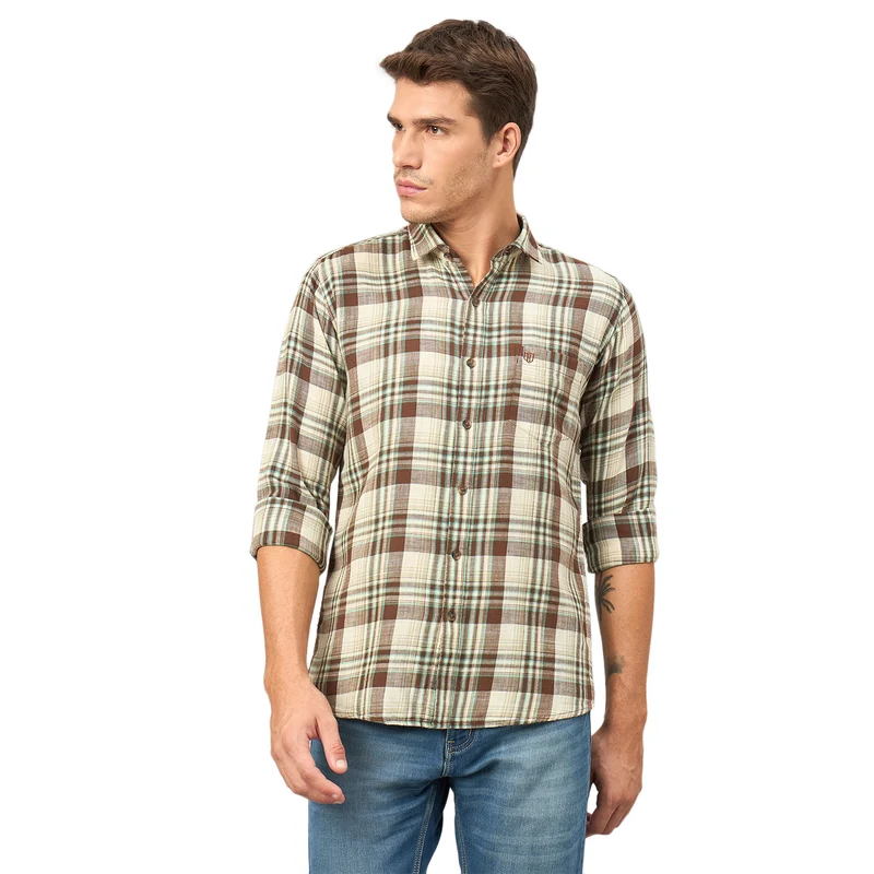 Duke Urban Men Full Sleeve Cotton Shirt (SDO8CKAV) Brown / XXL / Checkered