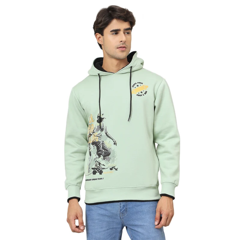Duke Urban Men Hooded Regular Sweatshirt (LF6391) Pista / S / Printed