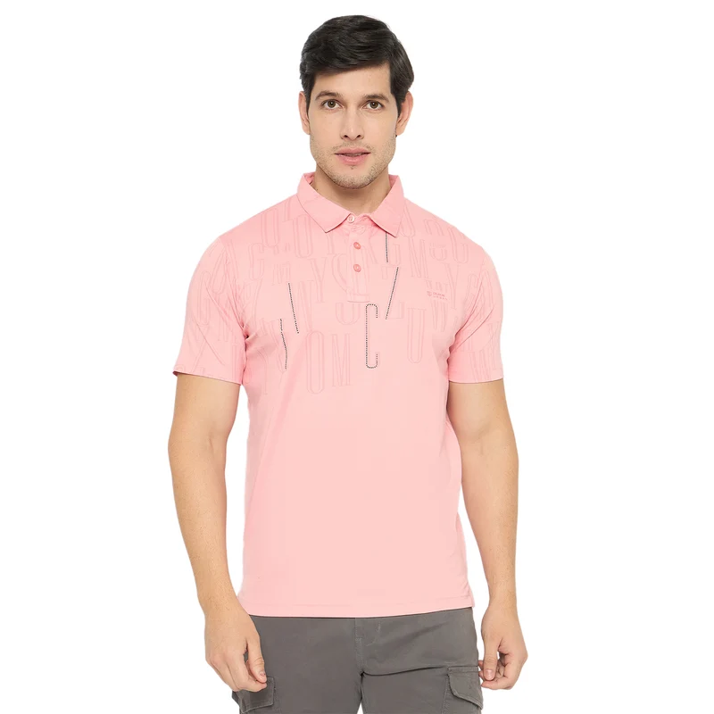 Duke Urban Men Half Sleeve Cotton Tshirt (LF7455) Mauve / M / Printed