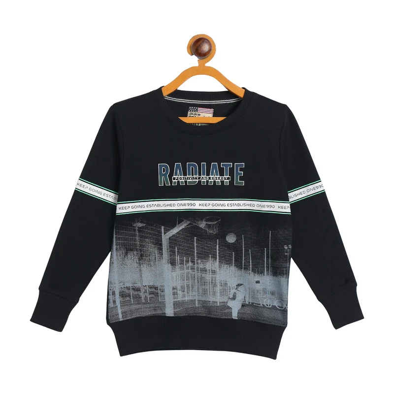 Duke Urban Boys Full Sleeve Round Neck Printed Sweatshirt (LF341N) Black / 26 / Printed