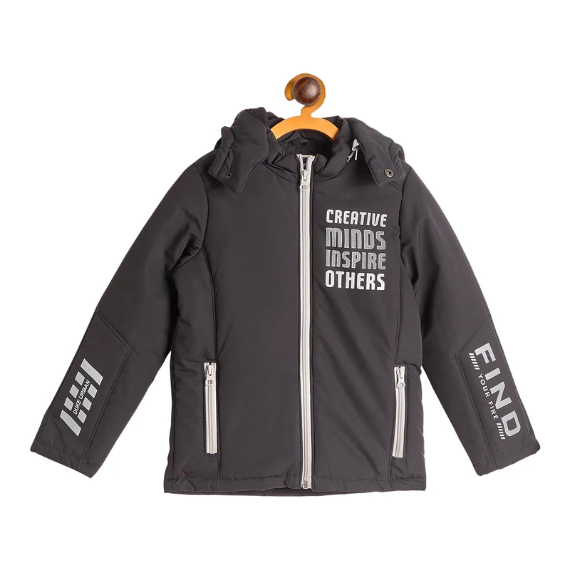 Duke Urban Boys Full Sleeve Hooded Jacket (SDZ5030) Black / 28 / Solid