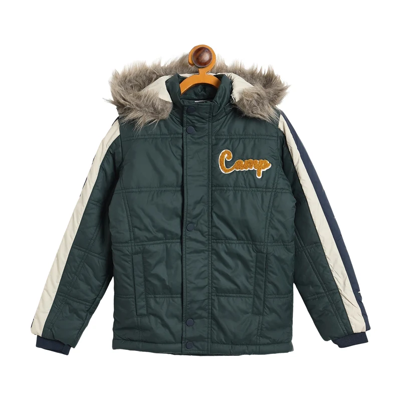 Duke Urban Boys Full Sleeve Hooded Neck Jacket (SDZ5040) Bottle Green / 32 / Solid