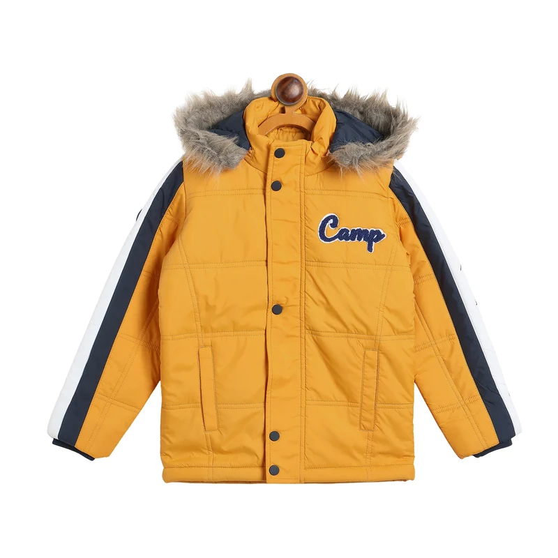 Duke Urban Boys Full Sleeve Hooded Neck Jacket (SDZ5040) Yellow / 34 / Solid