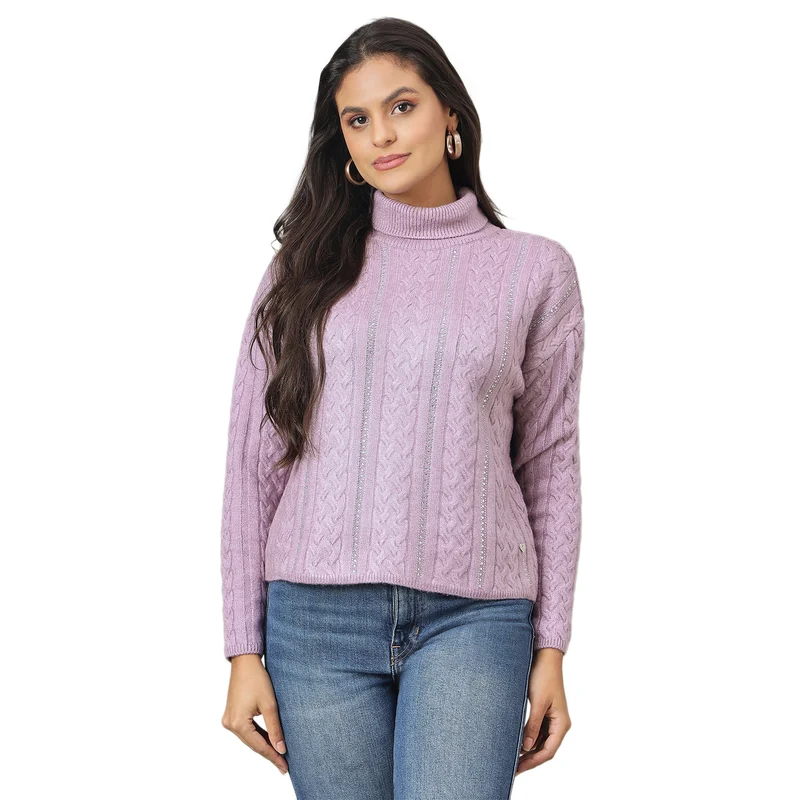 Duke Urban Women Crop Top Sweater (SDS1271) Onion / XXL / Self Design