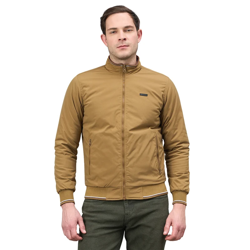 Duke Urban Men Full Sleeve High Neck Reversible Jacket (SDZ3149) Khaki / L / Solid