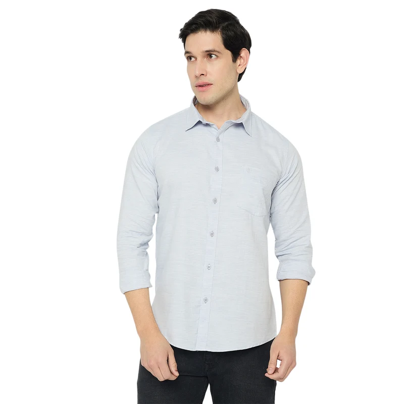 Duke Urban Men Full Sleeve Cotton Shirt (SDO7PLI) Lavender / XL / Solid