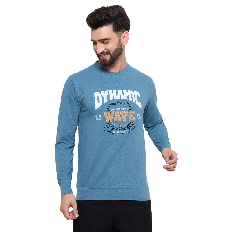 Duke Urban Men Printed Sweatshirt (LF6422) Camo Blue / XL / Printed