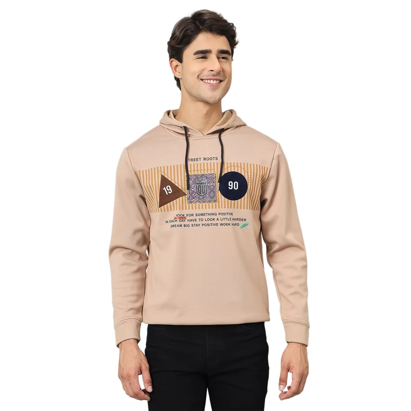 Duke Urban Men Hooded Regular Sweatshirt (LF6443) Fawn / XXL / Printed