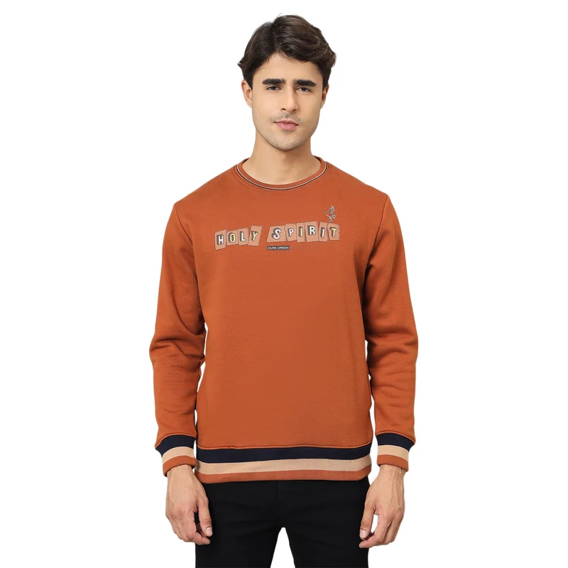 Duke Urban Men Round Neck Regular Sweatshirt (LF6429) Hazelnut / S / Printed