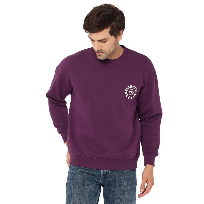 Duke Urban Men Solid Sweatshirt (LF6453) Purple / L / Solid
