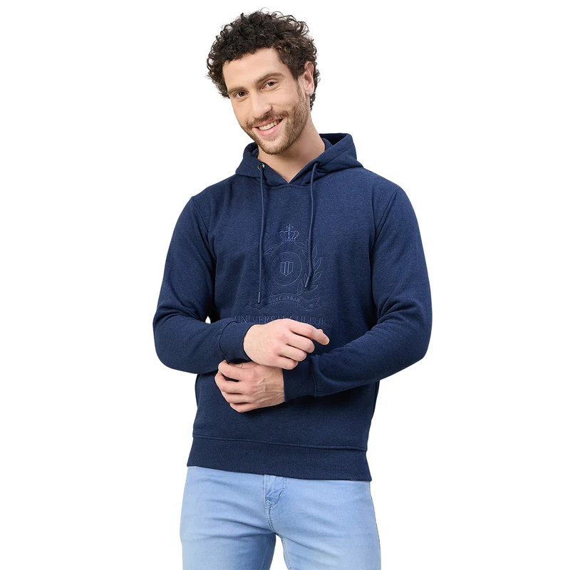 Duke Urban Men Hooded Regular Sweatshirt (LF6440) Navy Mel / XXL / Embroidered