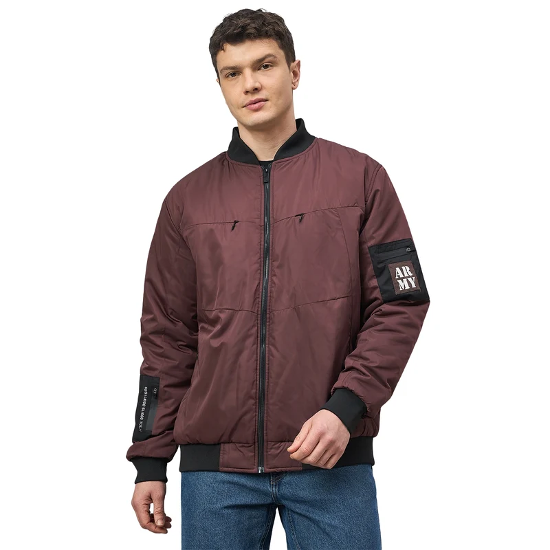 Duke Urban Men Full Sleeve Slim fit Bomber Jacket (SDZ3046N) Wine / XXL / Solid