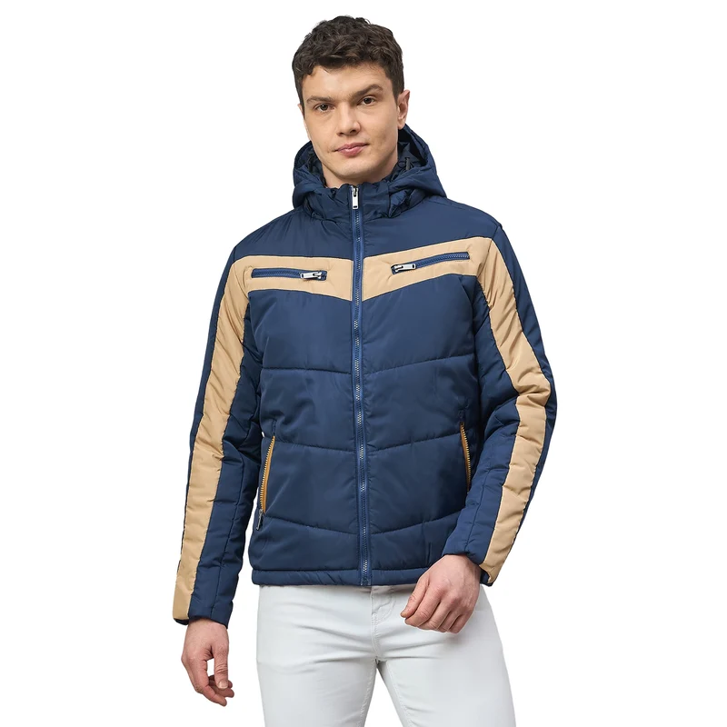Duke Urban Men Full Sleeve Hooded Regular Jacket (SDZ4072N) Denim / XL / Color Block