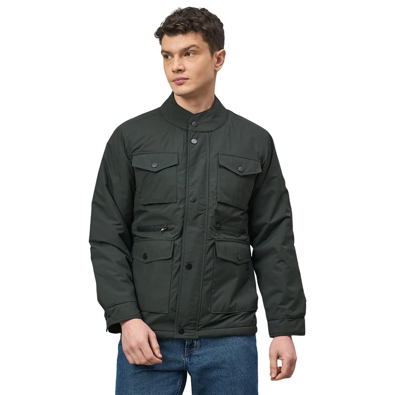 Duke Urban Men Full Sleeve Regular Bomber Jacket (SDZ4070N) Forest Green / XXL / Solid