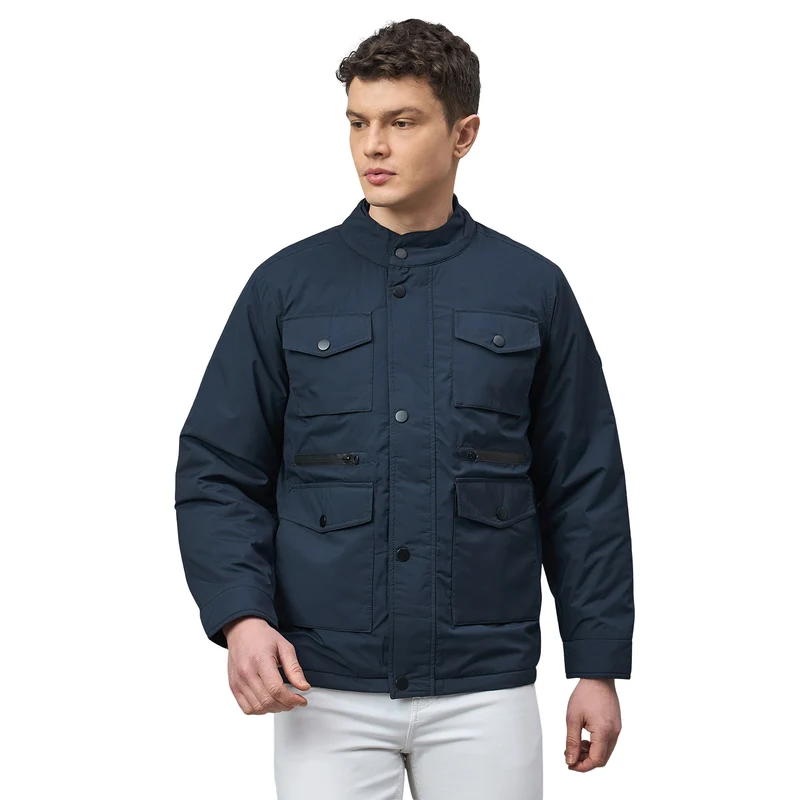 Duke Urban Men Full Sleeve Regular Bomber Jacket (SDZ4070N) Navy / L / Solid