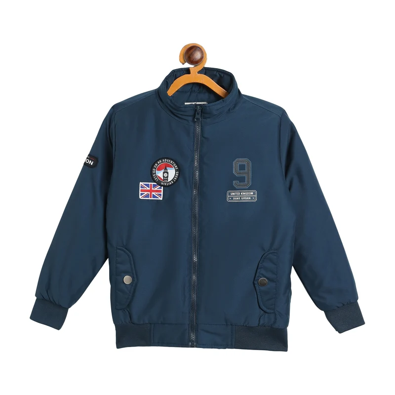 Duke Urban Boys High Neck Full Sleeve Jacket (SDZ5023) Teal / 28 / Solid