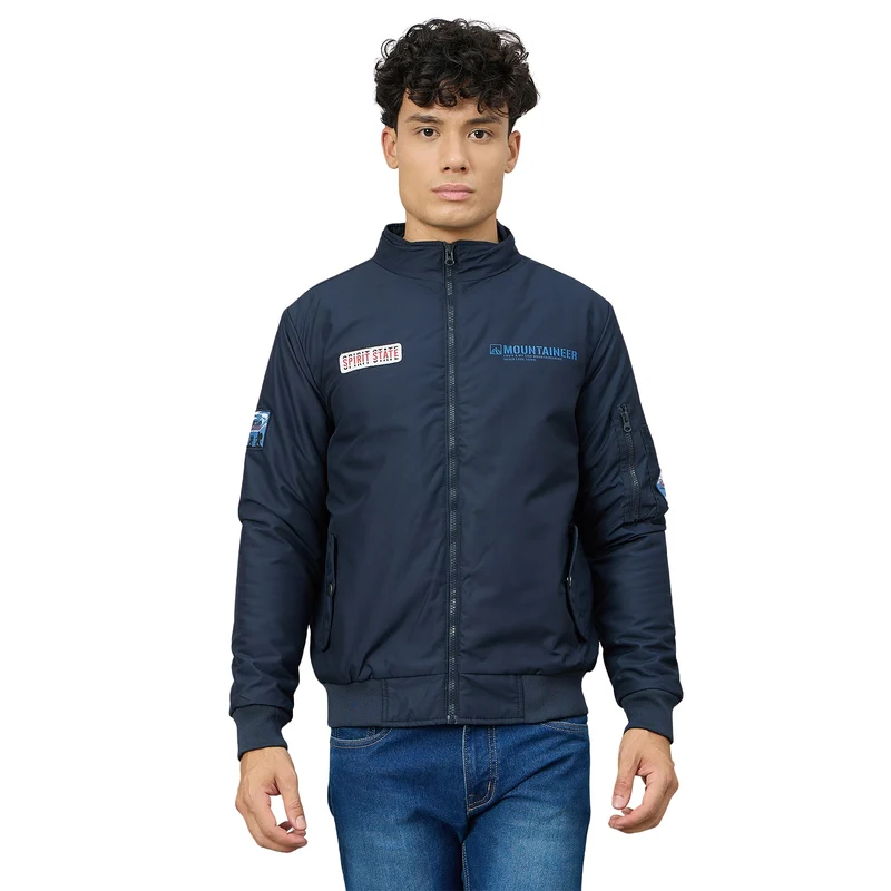 Duke Urban Men Short Style Bomber Jacket (SDZ3109) Navy / XXL / Solid