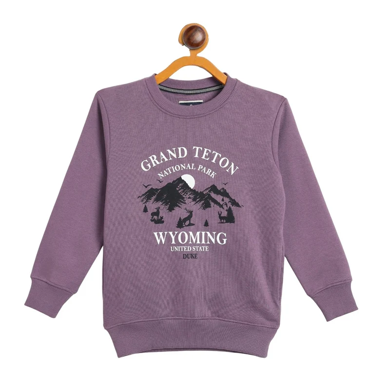 Duke Urban Boys Full Sleeve Round Neck Printed Sweatshirt (LF380) Grape / 26 / Printed