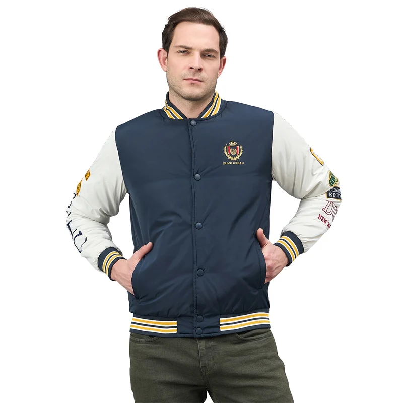 Duke Urban Men Short Style Bomber Jacket (SDZ3110) Navy / XXL / Printed