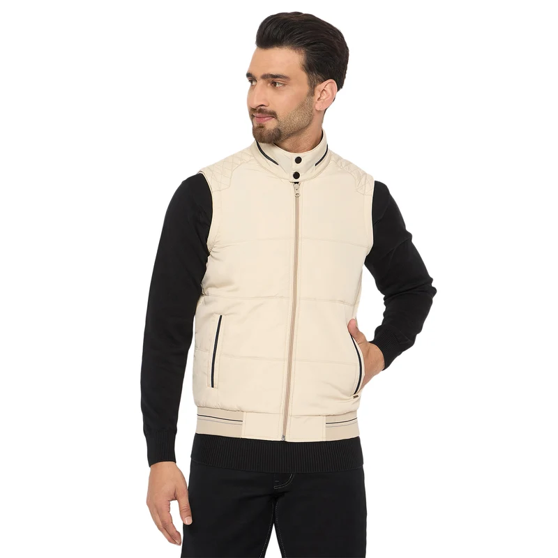 Duke Urban Men Sleeveless Jacket (SDZ3164) Beige / XXL / Solid